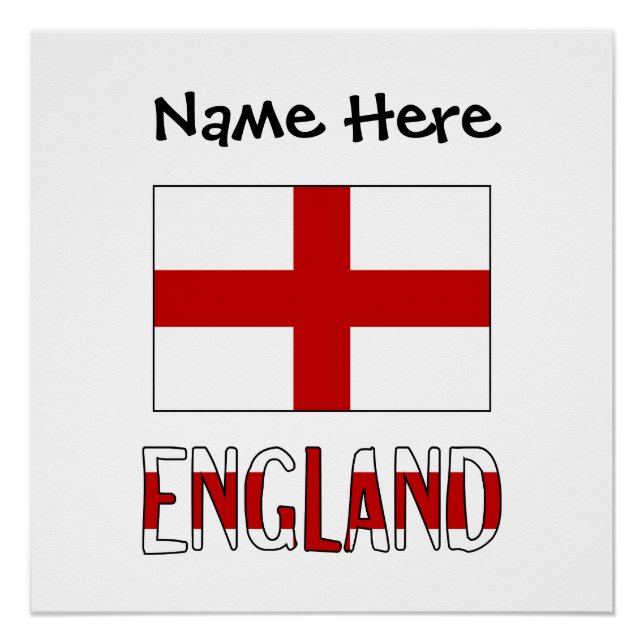 Poster Drapeau anglais Angleterre Noir Personnalisation (Devant)