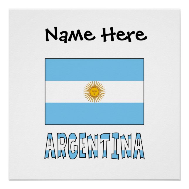 Poster Drapeau argentin personnalisé d'Argentine (Devant)