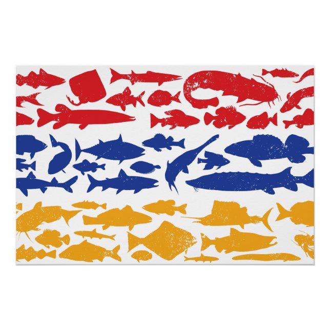 Poster Drapeau arménien fait de poisson - Design de pêche (Devant)