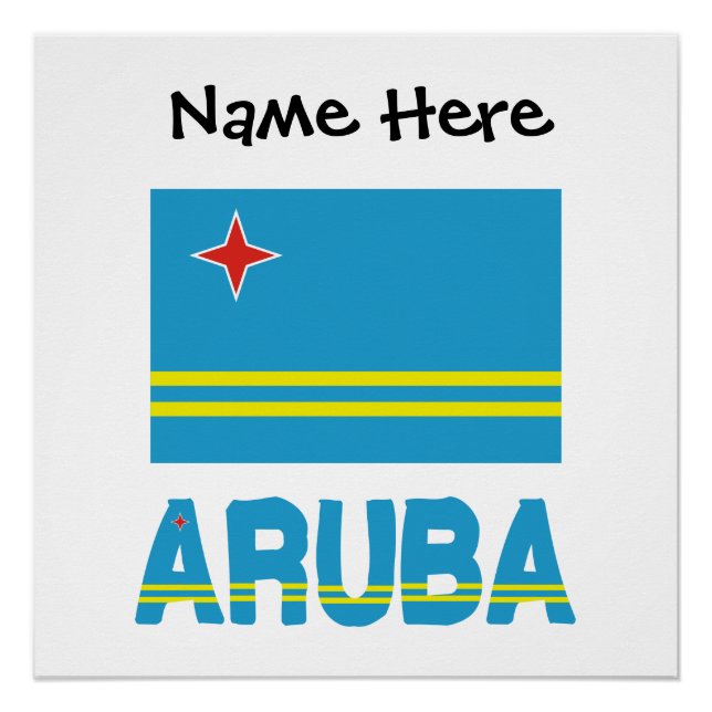 Poster Drapeau arubais d'Aruba Personnalisation noire  (Devant)