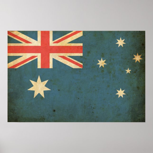 Poster Drapeau Australie vintage (Devant)