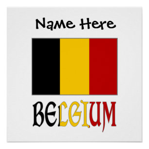 Poster Drapeau belge personnalisé Belgique