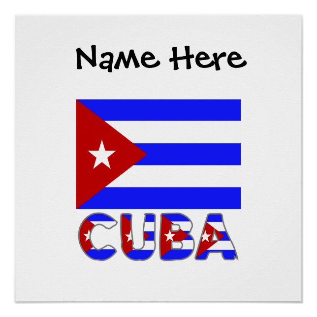 Poster Drapeau bleu clair personnalisé de Cuba  (Devant)
