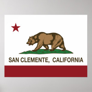 Poster Drapeau californien San Clemente