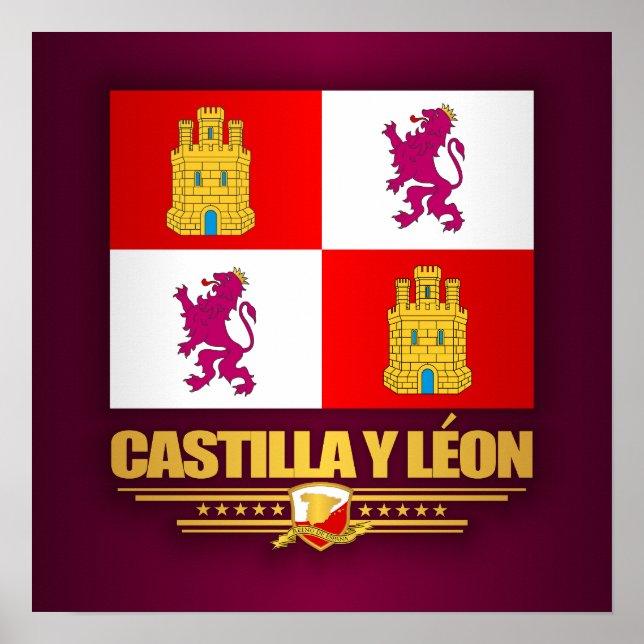 Poster Drapeau Castilla y Leon (Devant)