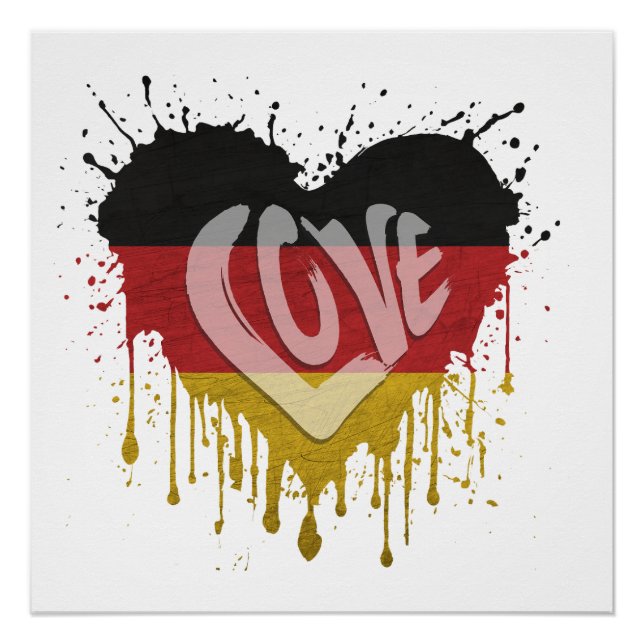 Poster Drapeau d'Allemagne Amour (Devant)