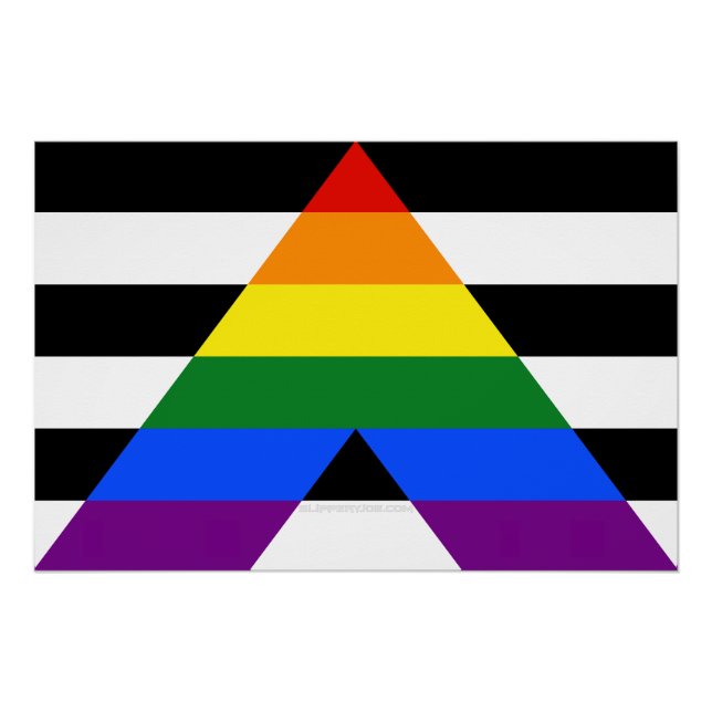 Poster Drapeau d'allié straight de SlipperyJoe lisse arc- (Devant)