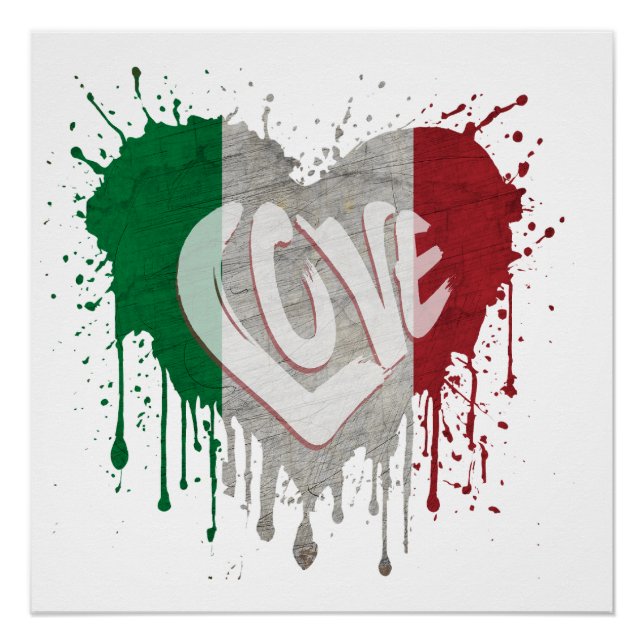 Poster Drapeau d'amour Italie (Devant)
