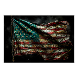 Poster Drapeau de bataille américain