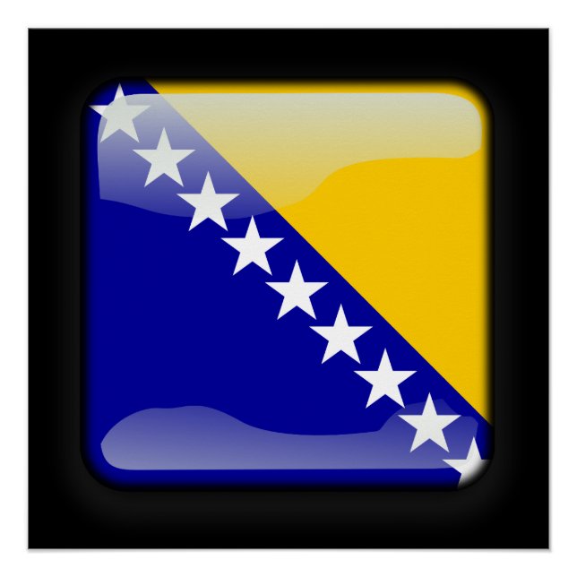 Poster Drapeau de Bosnie-Herzégovine (Devant)
