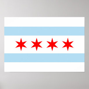 Poster Drapeau de Chicago