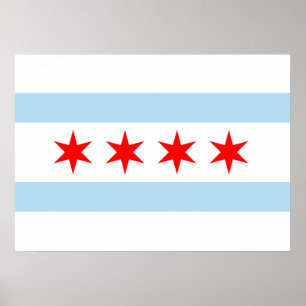 Poster Drapeau de Chicago