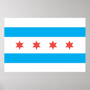 Poster Drapeau de Chicago