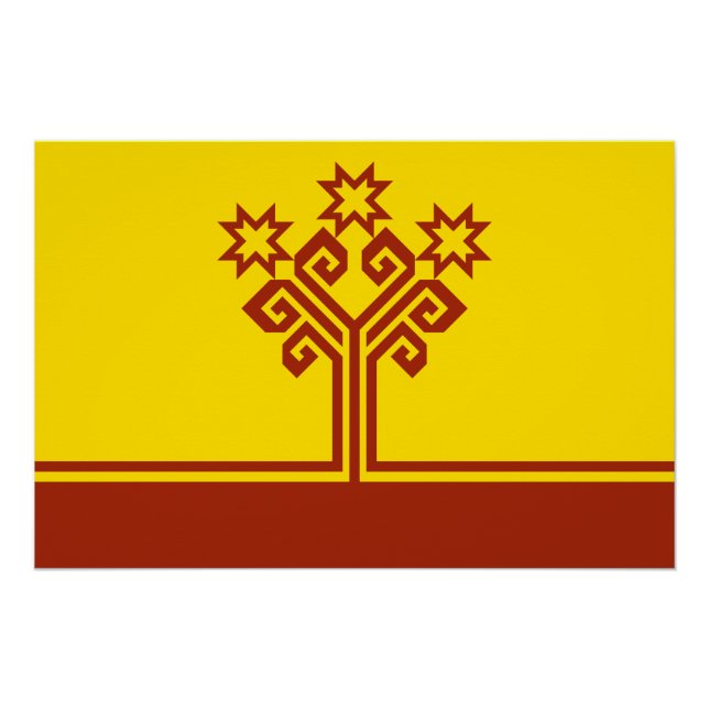 Poster Drapeau de Chuvashia (Devant)