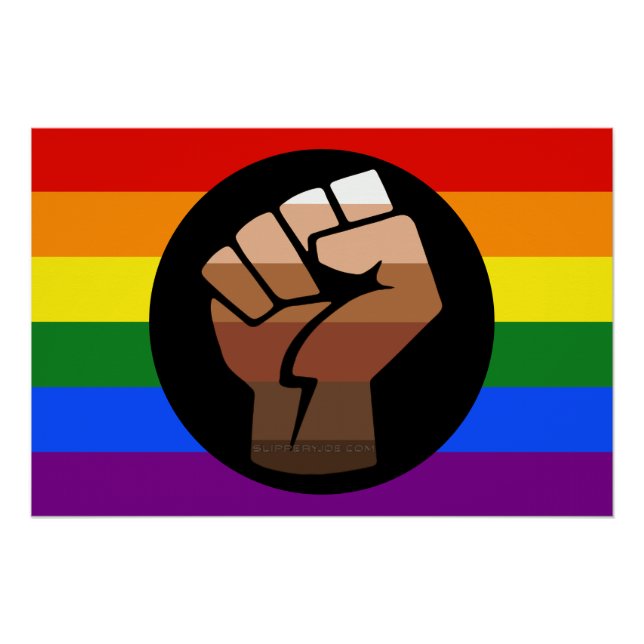 Poster Drapeau de couleur des personnes queer de Slippery (Devant)