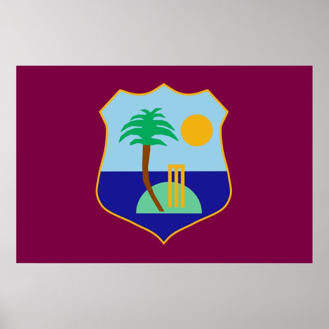 Poster Drapeau de cricket des Caraïbes (Devant)