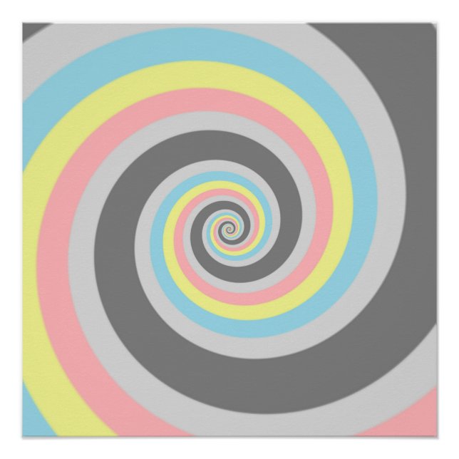 Poster Drapeau de fierté abstrait en spirale groovy tripa (Devant)