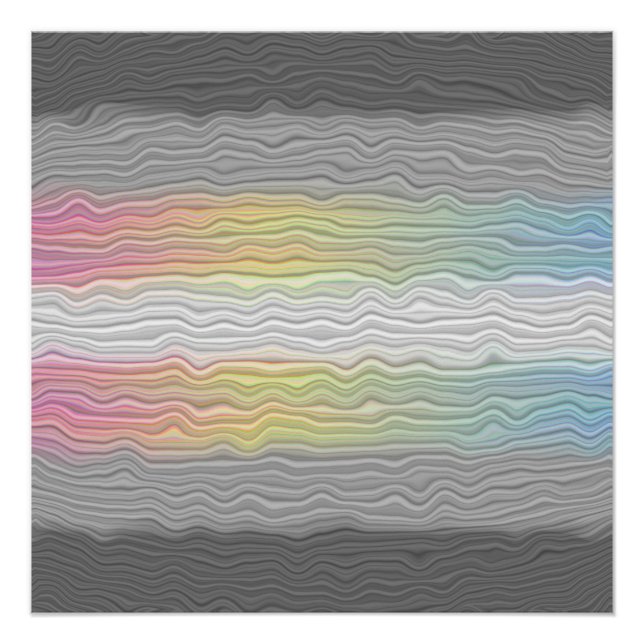 Poster Drapeau de fierté Demifluid Abstrait Groovy Boho T (Devant)