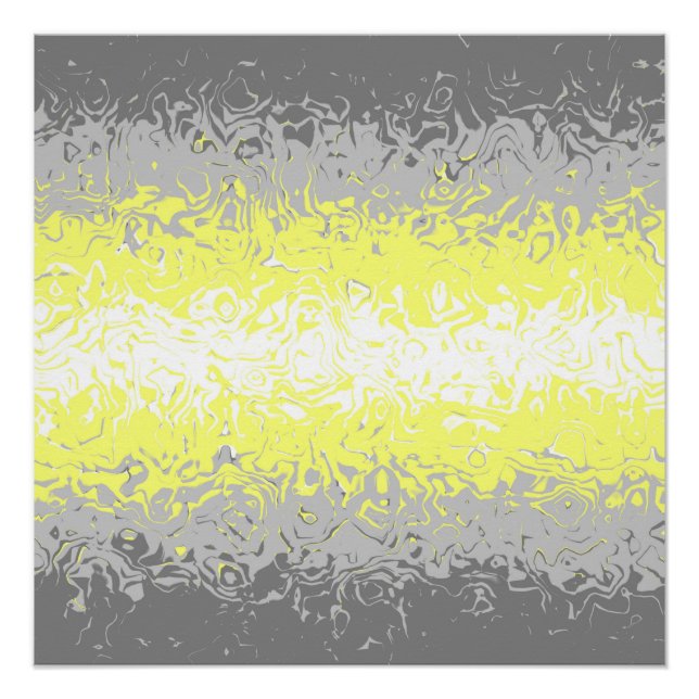 Poster Drapeau de fierté demigenre abstrait ondoyant psyc (Devant)