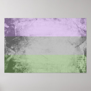 Poster Drapeau de fierté genderqueer