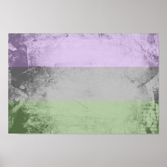Poster Drapeau de fierté genderqueer (Devant)