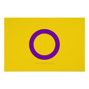 Poster Drapeau de fierté intersexe de SlipperyJoe's fond 