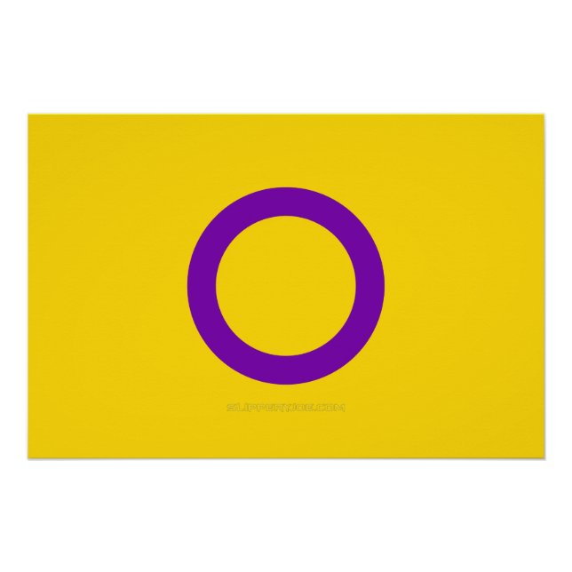 Poster Drapeau de fierté intersexe de SlipperyJoe's fond  (Devant)