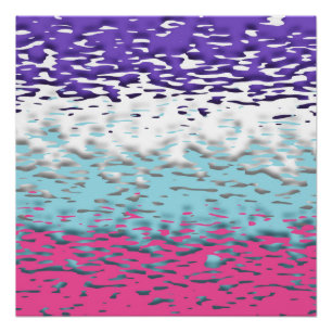 Poster Drapeau de fierté multisexuel funky trippy ondulé