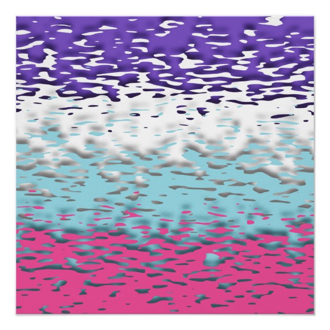 Poster Drapeau de fierté multisexuel funky trippy ondulé  (Devant)