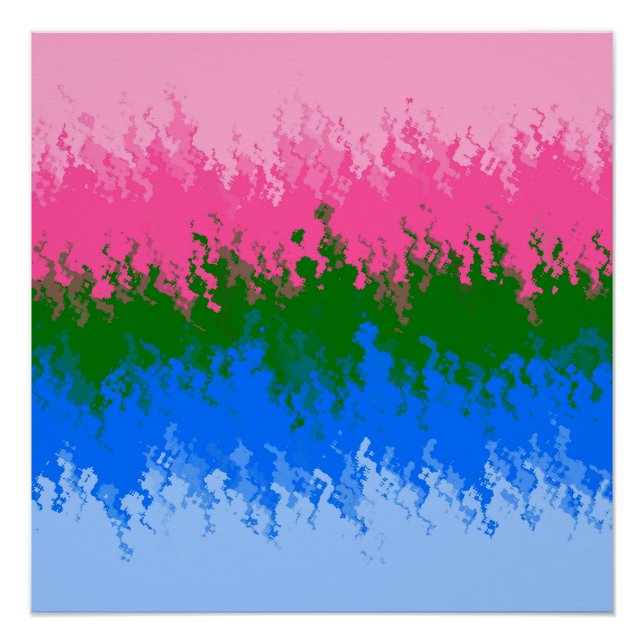 Poster Drapeau de fierté omniromantique abstrait ondoyant (Devant)