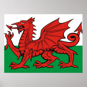Poster Drapeau de Gallois, "byth de Cymru AM",    le