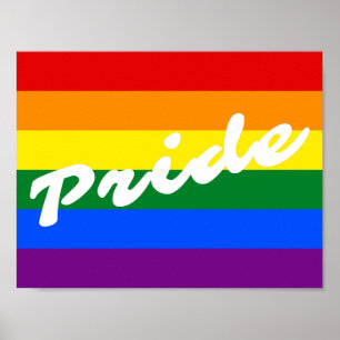 Poster Drapeau de gay pride d'arc-en-ciel du logo LGBT