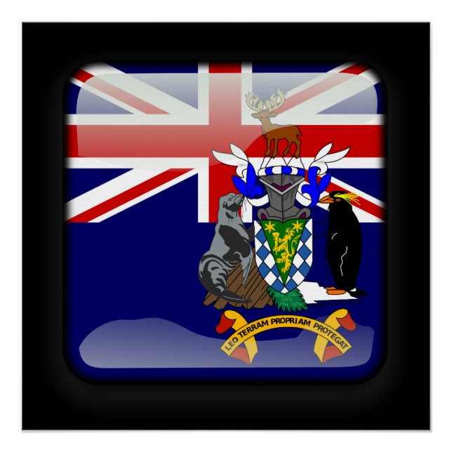 Poster Drapeau de Géorgie du Sud (Devant)