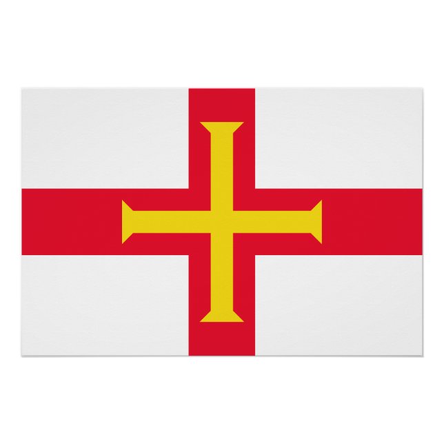 Poster Drapeau de Guernesey (Devant)