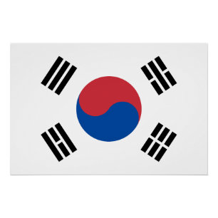 Poster Drapeau de la Corée du Sud
