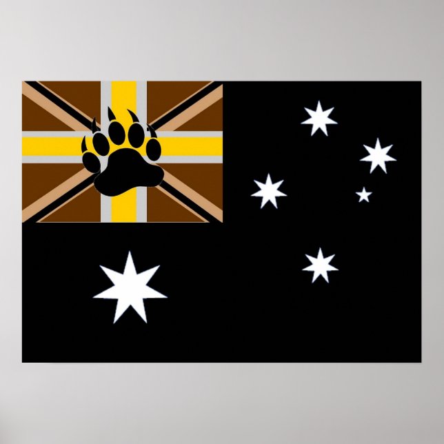 Poster Drapeau de la fierté de l'ours australien (Devant)