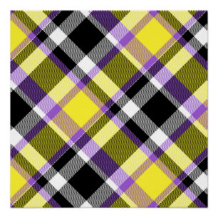 Poster Drapeau de la Fierté Plaid Non binaire Boho Eclect