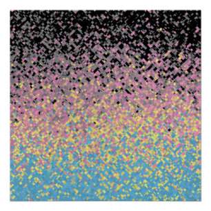 Poster Drapeau de la Fierté Polygenre Pixellée Trippy