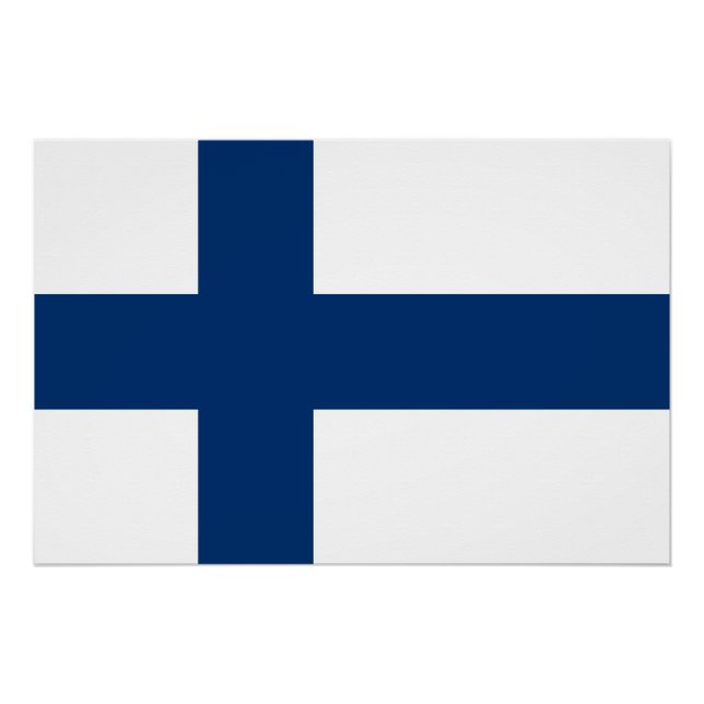 Poster Drapeau de la Finlande (Devant)