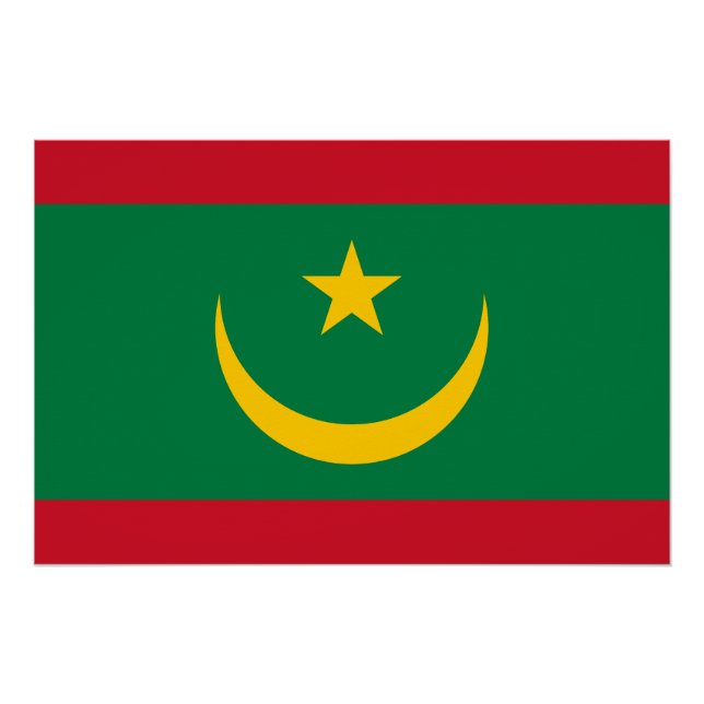 Poster Drapeau de la Mauritanie (Devant)