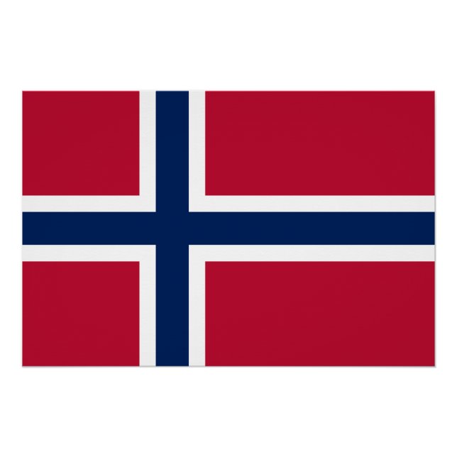 Poster Drapeau de la Norvège (Devant)