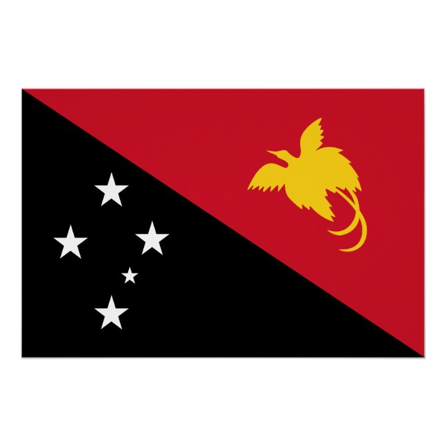 Poster Drapeau de la Papouasie-Nouvelle-Guinée (Devant)