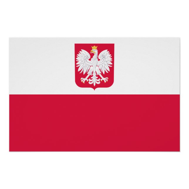 Poster Drapeau de la Pologne (Devant)