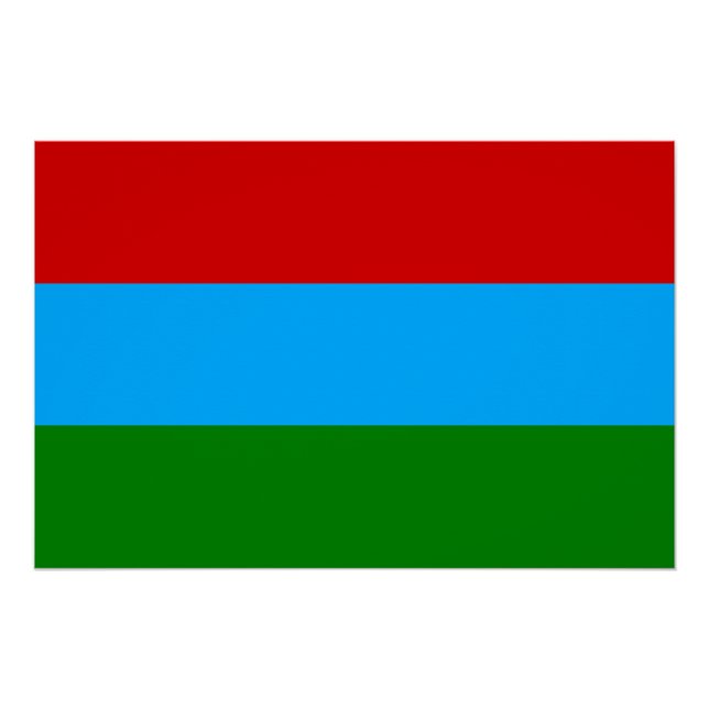 Poster Drapeau de la République de Carélie (Devant)