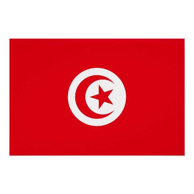 Poster Drapeau de la Tunisie (Devant)