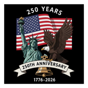 Poster Drapeau de l'aigle de la Statue de la Liberté pour