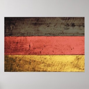 Poster Drapeau de l'Allemagne en bois