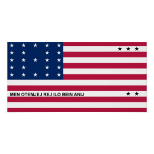 Poster Drapeau de l'atoll de Bikini Patriotique