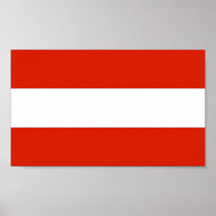 Poster Drapeau de l'Autriche