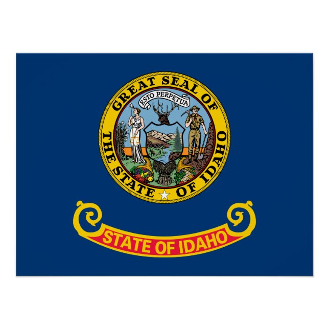 Poster Drapeau de l'État de l'Idaho (Devant)